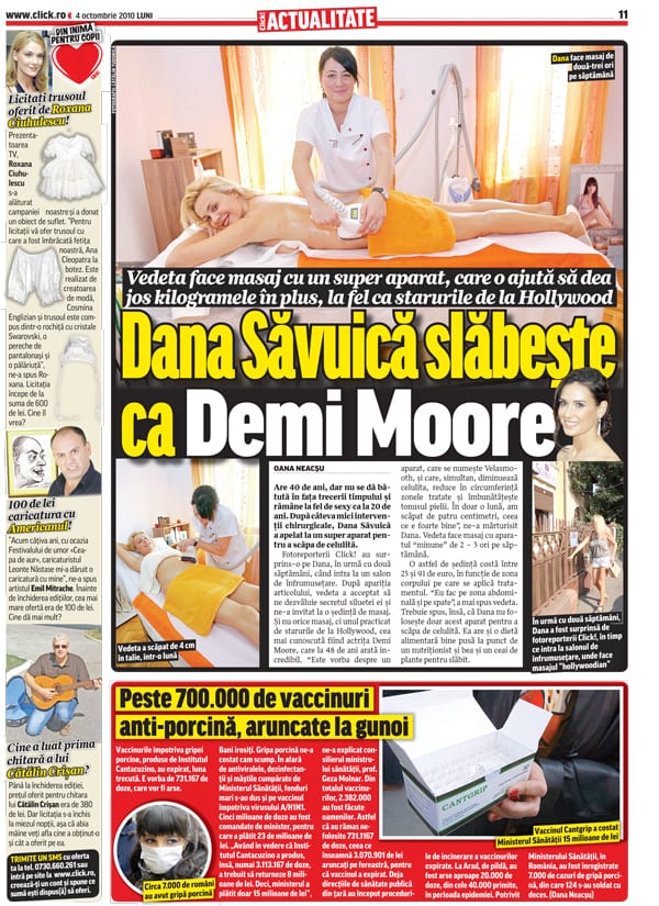 click 4 octombrie 2010 Dana Savuica Slabeste Ca Demi Moore